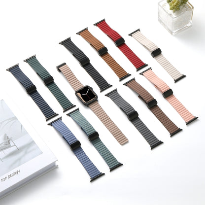 For Apple Watch Series 6 44mm Water Ripple Magnetic Folding Buckle Watch Band, Style: Bold Version(Denim Blue) by buy2fix