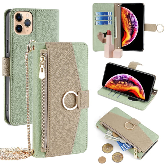 For iPhone 11 Pro Max Crossbody Litchi Texture Leather Phone Case(Green) - iPhone 11 Pro Max Cases by buy2fix | Online Shopping UK | buy2fix