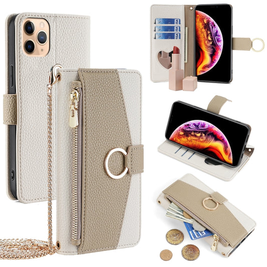 For iPhone 11 Pro Max Crossbody Litchi Texture Leather Phone Case(White) - iPhone 11 Pro Max Cases by buy2fix | Online Shopping UK | buy2fix