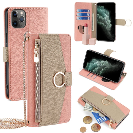 For iPhone 11 Pro Crossbody Litchi Texture Leather Phone Case(Pink) - iPhone 11 Pro Cases by buy2fix | Online Shopping UK | buy2fix
