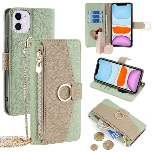 For iPhone 11 Crossbody Litchi Texture Leather Phone Case(Green) - iPhone 11 Cases by buy2fix | Online Shopping UK | buy2fix