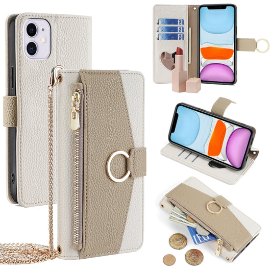 For iPhone 11 Crossbody Litchi Texture Leather Phone Case(White) - iPhone 11 Cases by buy2fix | Online Shopping UK | buy2fix