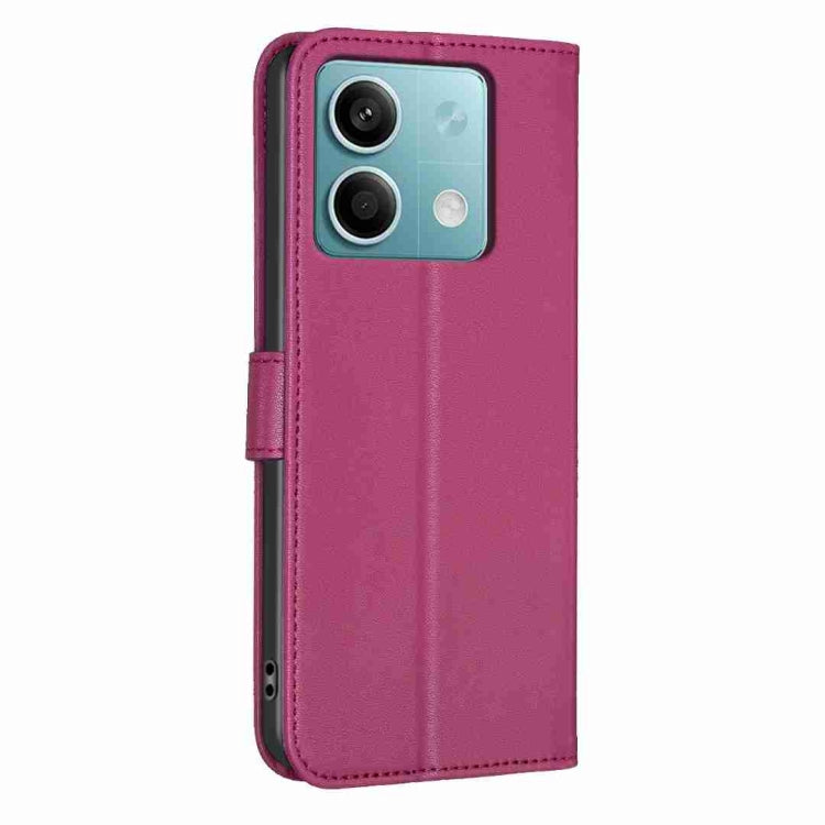 For Xiaomi Redmi Note 13 Four-leaf Embossed Leather Phone Case(Rose Red) - Xiaomi Cases by buy2fix | Online Shopping UK | buy2fix