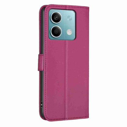 For Xiaomi Redmi Note 13 Four-leaf Embossed Leather Phone Case(Rose Red) - Xiaomi Cases by buy2fix | Online Shopping UK | buy2fix