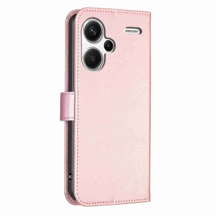 For Xiaomi Redmi Note 13 Pro+ 5G Four-leaf Embossed Leather Phone Case(Pink) - Xiaomi Cases by buy2fix | Online Shopping UK | buy2fix