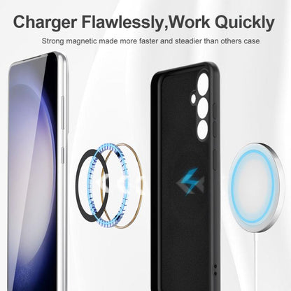 For Samsung Galaxy S25 5G MagSafe Magnetic Liquid Silicone Phone Case(Black) by buy2fix