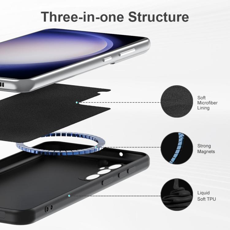 For Samsung Galaxy S25+ 5G MagSafe Magnetic Liquid Silicone Phone Case(Black) by buy2fix