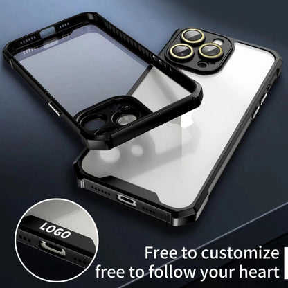 For iPhone 16 Pro Max Shockproof Acrylic Phone Case with Lens Glass Film(Black) by buy2fix