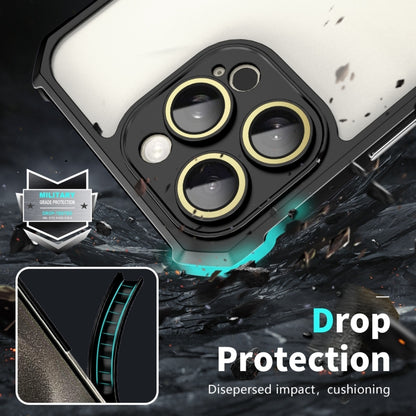 For iPhone 16 Pro Shockproof Acrylic Phone Case with Lens Glass Film(Black) by buy2fix