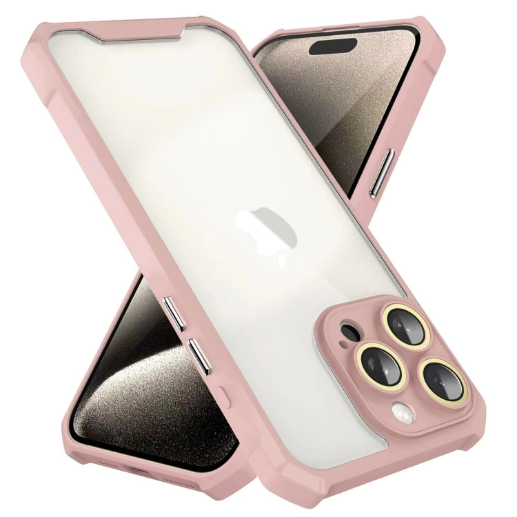 For iPhone 16 Pro Shockproof Acrylic Phone Case with Lens Glass Film(Pink) by buy2fix