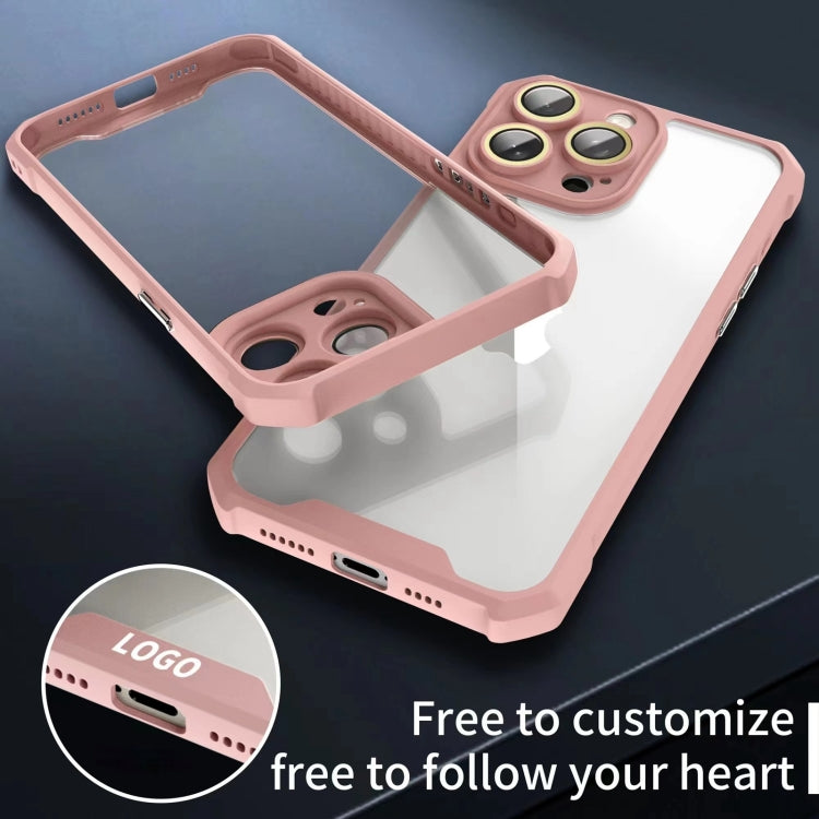 For iPhone 16 Pro Shockproof Acrylic Phone Case with Lens Glass Film(Pink) by buy2fix