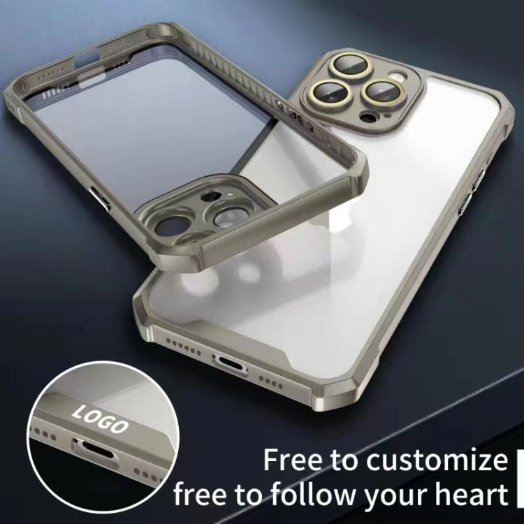 For iPhone 16 Pro Shockproof Acrylic Phone Case with Lens Glass Film(Grey) by buy2fix