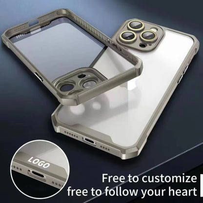 For iPhone 16 Pro Shockproof Acrylic Phone Case with Lens Glass Film(Grey) by buy2fix