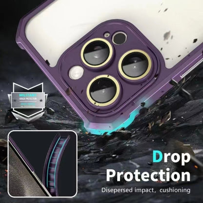 For iPhone 16 Pro Shockproof Acrylic Phone Case with Lens Glass Film(Purple) by buy2fix