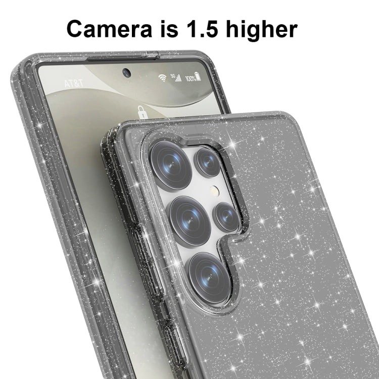 For Samsung Galaxy S25 Ultra 5G Shockproof Terminator Glitter Powder Phone Case(Black) by buy2fix