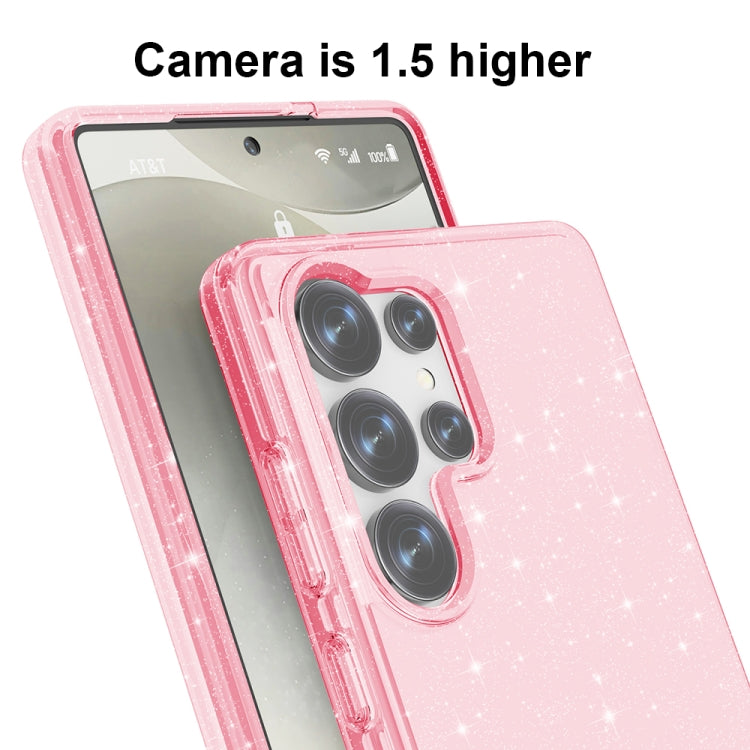 For Samsung Galaxy S25 Ultra 5G Shockproof Terminator Glitter Powder Phone Case(Pink) by buy2fix
