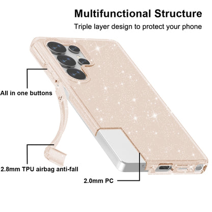 For Samsung Galaxy S25 Ultra 5G Shockproof Terminator Glitter Powder Phone Case(Gold) by buy2fix