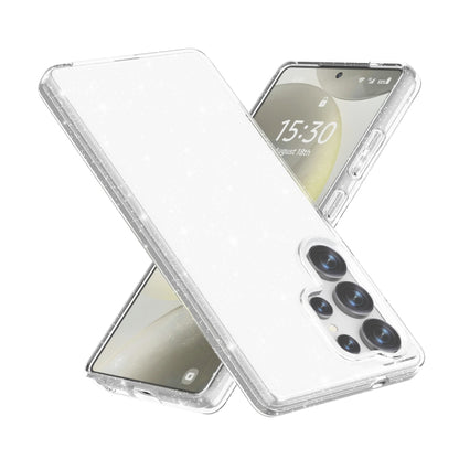 For Samsung Galaxy S25 Ultra 5G Shockproof Terminator Glitter Powder Phone Case(White) by buy2fix