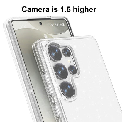 For Samsung Galaxy S25 Ultra 5G Shockproof Terminator Glitter Powder Phone Case(White) by buy2fix