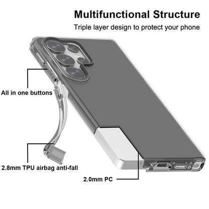 For Samsung Galaxy S25 Ultra 5G Shockproof Terminator Glitter Powder Phone Case(Transparent Black) by buy2fix