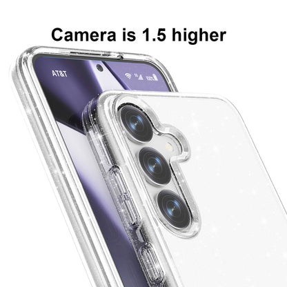 For Samsung Galaxy S25+ 5G Shockproof Terminator Glitter Powder Phone Case(White) by buy2fix