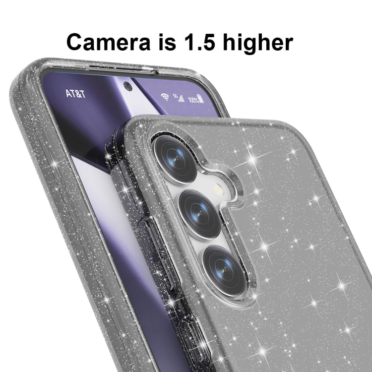 For Samsung Galaxy S25 5G Shockproof Terminator Glitter Powder Phone Case(Black) by buy2fix