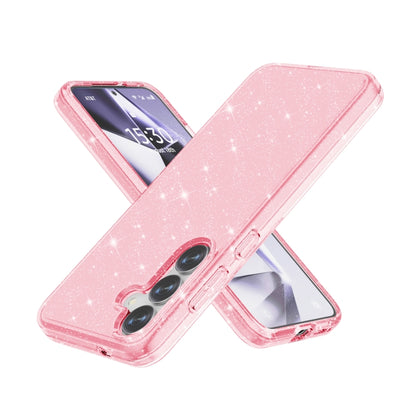 For Samsung Galaxy S25 5G Shockproof Terminator Glitter Powder Phone Case(Pink) by buy2fix