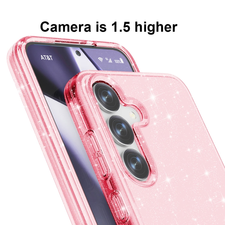 For Samsung Galaxy S25 5G Shockproof Terminator Glitter Powder Phone Case(Pink) by buy2fix