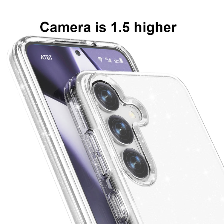 For Samsung Galaxy S25 5G Shockproof Terminator Glitter Powder Phone Case(White) by buy2fix