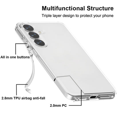 For Samsung Galaxy S25 5G Shockproof Terminator Glitter Powder Phone Case(Transparent) by buy2fix