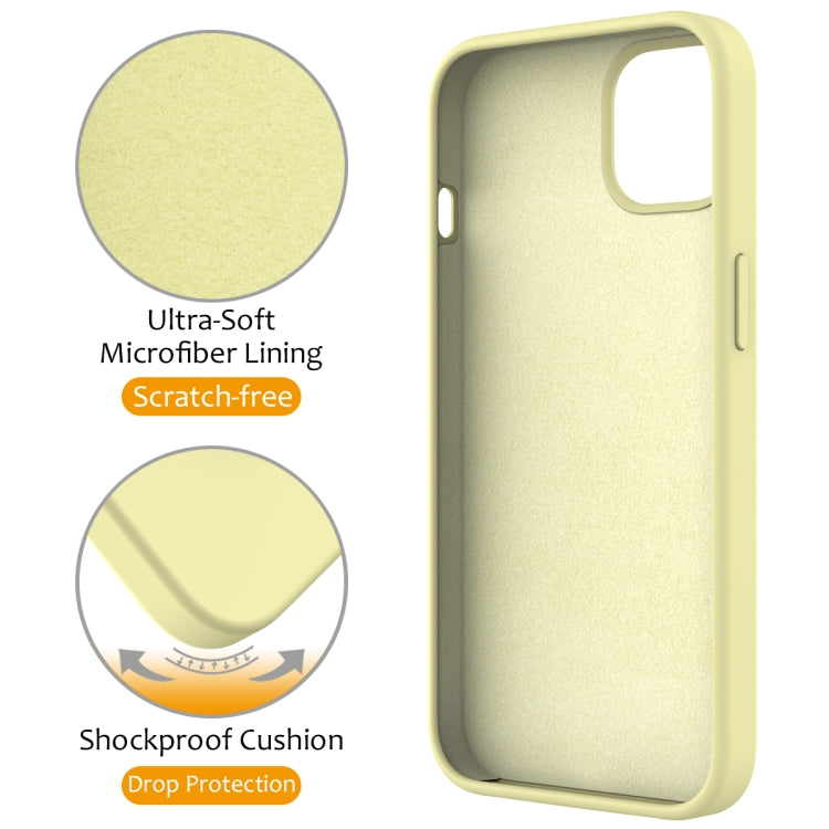 For iPhone 12 Liquid Silicone MagSafe Magnetic Phone Case with Ring Holder(Yellow) by buy2fix