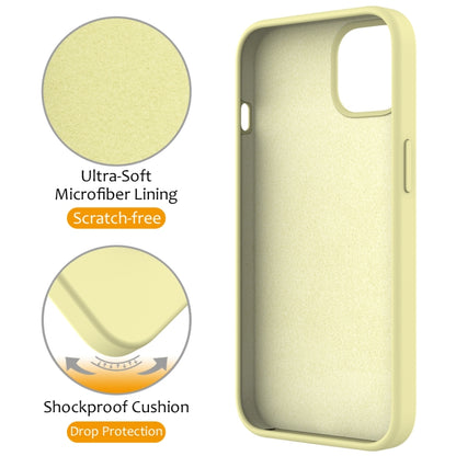 For iPhone 12 Liquid Silicone MagSafe Magnetic Phone Case with Ring Holder(Yellow) by buy2fix