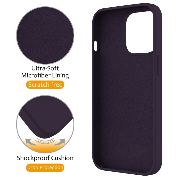 For iPhone 13 Pro Liquid Silicone MagSafe Magnetic Phone Case with Ring Holder(Purple) - iPhone 13 Pro Cases by buy2fix | Online Shopping UK | buy2fix