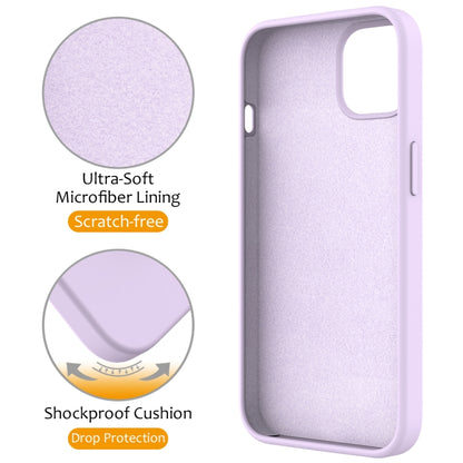 For iPhone 13 Liquid Silicone MagSafe Magnetic Phone Case with Ring Holder(Lilac Purple) - iPhone 13 Cases by buy2fix | Online Shopping UK | buy2fix