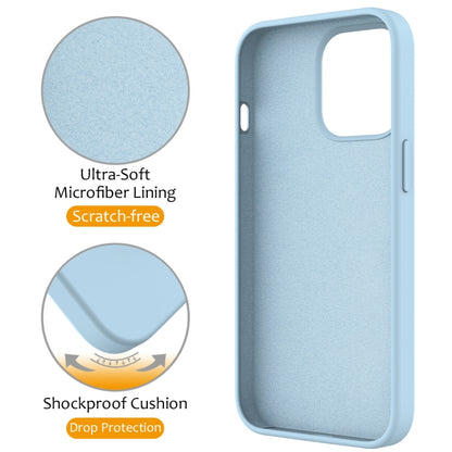 For iPhone 14 Pro Max Liquid Silicone MagSafe Magnetic Phone Case with Ring Holder(Sky Blue) - iPhone 14 Pro Max Cases by buy2fix | Online Shopping UK | buy2fix