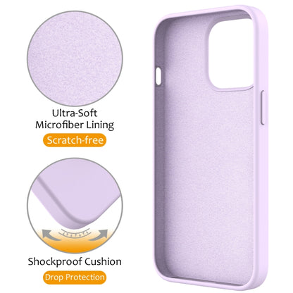 For iPhone 14 Pro Max Liquid Silicone MagSafe Magnetic Phone Case with Ring Holder(Lilac Purple) - iPhone 14 Pro Max Cases by buy2fix | Online Shopping UK | buy2fix