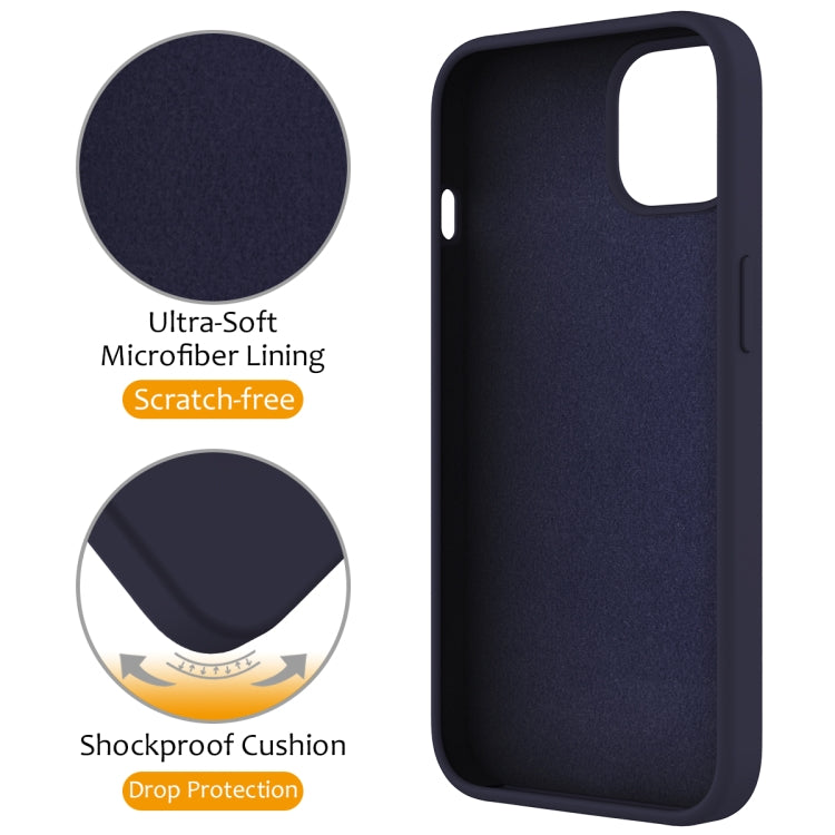 For iPhone 15 Liquid Silicone MagSafe Magnetic Phone Case with Ring Holder(Midnight Blue) - iPhone 15 Cases by buy2fix | Online Shopping UK | buy2fix