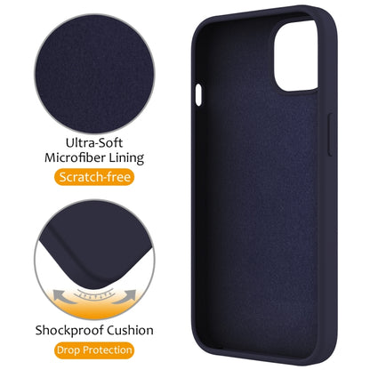 For iPhone 15 Liquid Silicone MagSafe Magnetic Phone Case with Ring Holder(Midnight Blue) - iPhone 15 Cases by buy2fix | Online Shopping UK | buy2fix