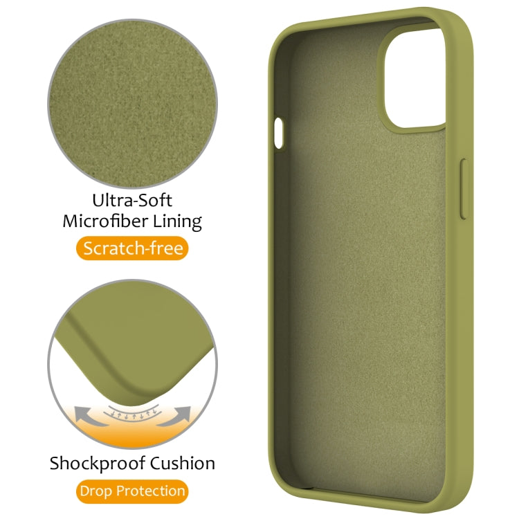 For iPhone 15 Plus Liquid Silicone MagSafe Magnetic Phone Case with Ring Holder(Willow Green) - iPhone 15 Plus Cases by buy2fix | Online Shopping UK | buy2fix