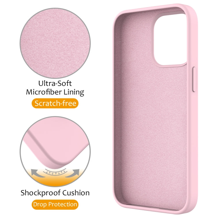 For iPhone 15 Pro Max Liquid Silicone MagSafe Magnetic Phone Case with Ring Holder(Grey Pink) - iPhone 15 Pro Max Cases by buy2fix | Online Shopping UK | buy2fix
