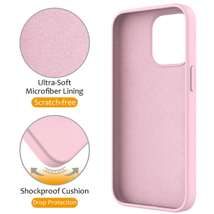 For iPhone 15 Pro Max Liquid Silicone MagSafe Magnetic Phone Case with Ring Holder(Grey Pink) - iPhone 15 Pro Max Cases by buy2fix | Online Shopping UK | buy2fix
