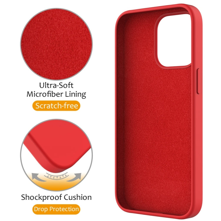 For iPhone 16 Pro Max Liquid Silicone MagSafe Magnetic Phone Case with Ring Holder(Red) by buy2fix