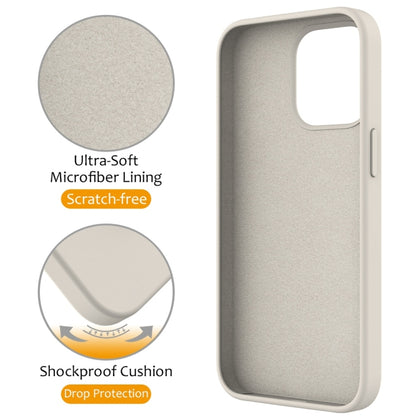 For iPhone 16 Pro Liquid Silicone MagSafe Magnetic Phone Case with Ring Holder(Antique White) by buy2fix