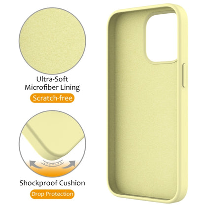 For iPhone 16 Pro Liquid Silicone MagSafe Magnetic Phone Case with Ring Holder(Yellow) by buy2fix