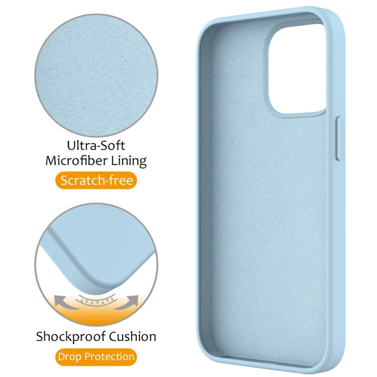 For iPhone 16 Pro Liquid Silicone MagSafe Magnetic Phone Case with Ring Holder(Sky Blue) by buy2fix