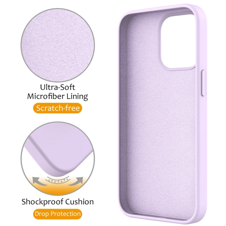 For iPhone 16 Pro Liquid Silicone MagSafe Magnetic Phone Case with Ring Holder(Lilac Purple) by buy2fix