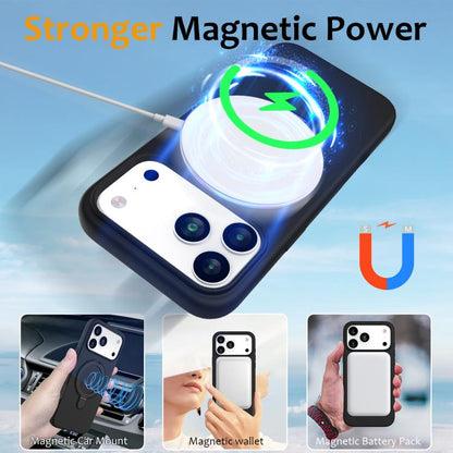 For iPhone 17 Pro Max Liquid Silicone MagSafe Magnetic Phone Case with Ring Holder(Black) - iPhone 17 Pro Max Cases by buy2fix | Online Shopping UK | buy2fix
