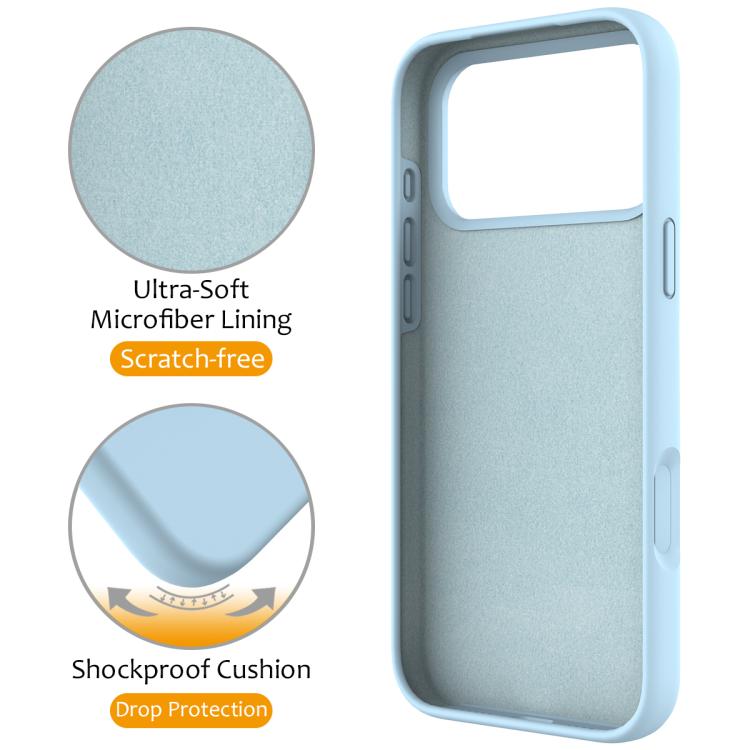 For iPhone 17 Pro Max Liquid Silicone MagSafe Magnetic Phone Case with Ring Holder(Sky Blue) - iPhone 17 Pro Max Cases by buy2fix | Online Shopping UK | buy2fix