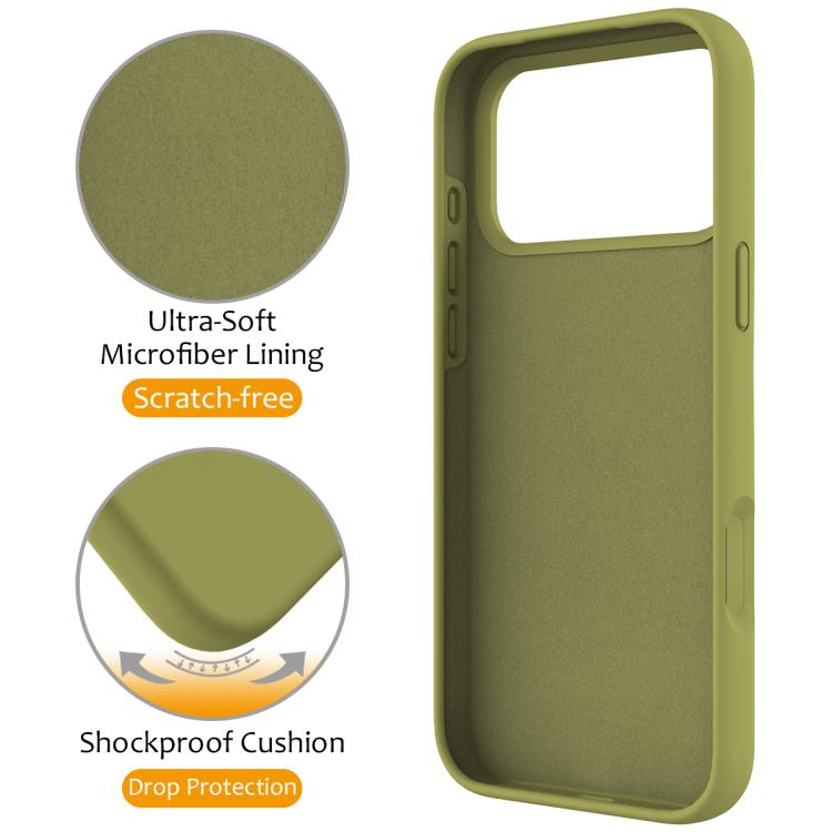 For iPhone 17 Pro Max Liquid Silicone MagSafe Magnetic Phone Case with Ring Holder(Willow Green) - iPhone 17 Pro Max Cases by buy2fix | Online Shopping UK | buy2fix
