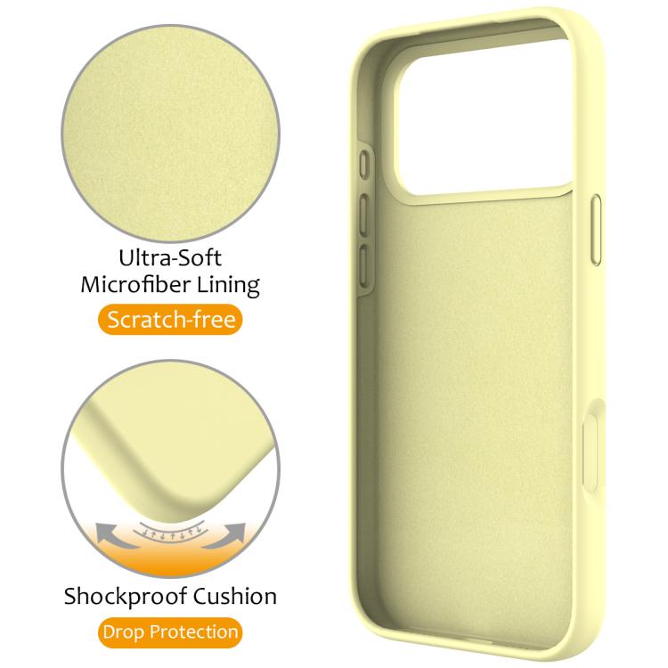 For iPhone 17 Pro Liquid Silicone MagSafe Magnetic Phone Case with Ring Holder(Yellow) - iPhone 17 Pro Cases by buy2fix | Online Shopping UK | buy2fix